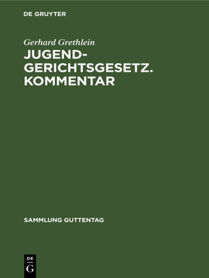 cover image of Jugendgerichtsgesetz. Kommentar